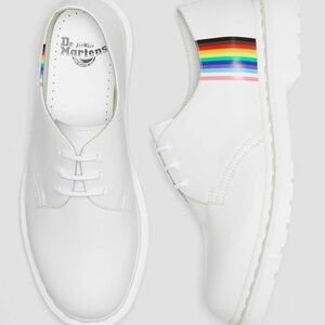 DR. MARTENS 1461 FOR PRIDE SMOOTH LEATHER OXFORD‎ SHOES RAINBOW WHITE SIZE 5